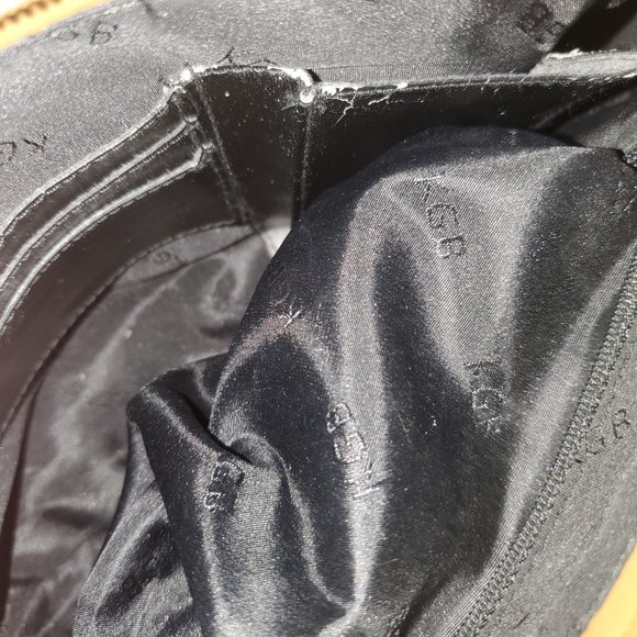 Y2K Patchwork Handbag Faux Leather Tan Black Brown Modernist Retro Colourblock - Picture 9 of 9